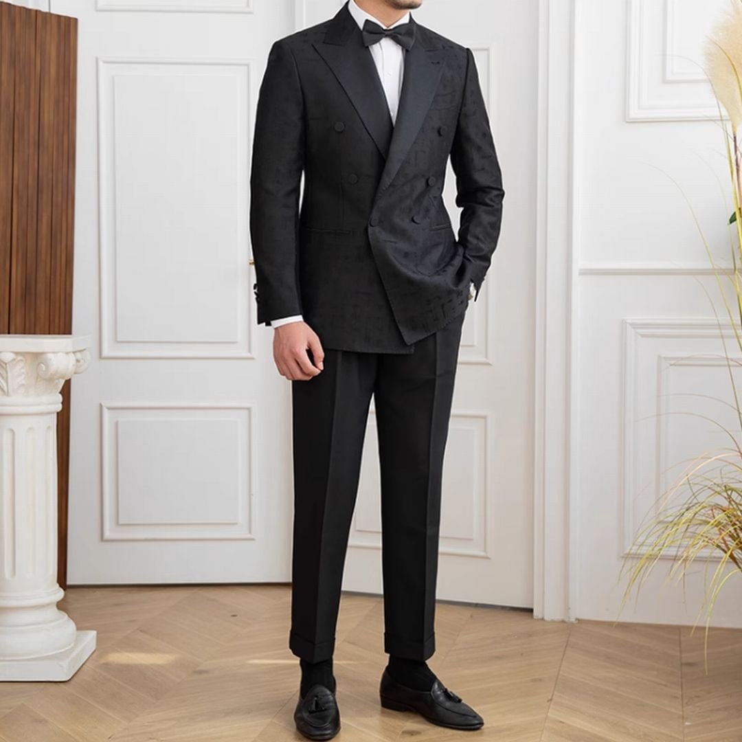 Grosseto Black Double-Breasted Tuxedo