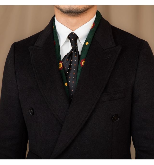 Black Double Breasted Overcoat