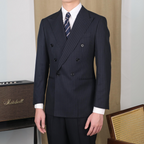 Double Breasted Blue Pinstripe Looped Suit